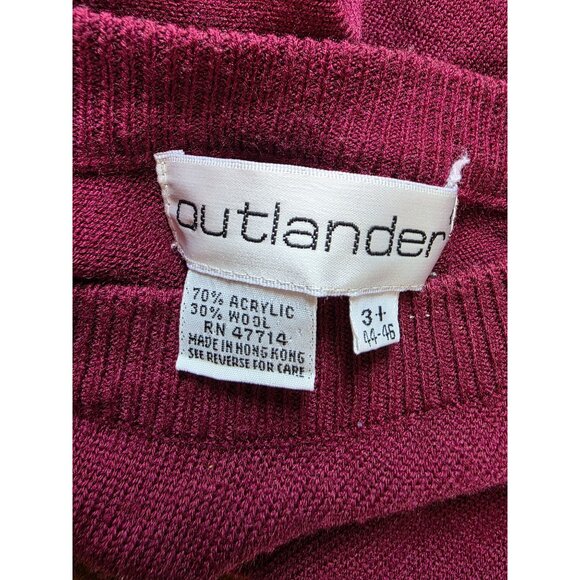 Vintage Outlander Burgundy Button Shoulder Sweater 3x Soft Cashmere Feel - Picture 5 of 7